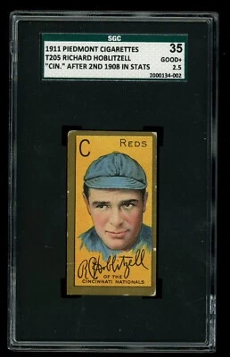 1911 T205 Gold Border Richard Hoblitzell (CIN DESPUÉS DE 1908 ESTADÍSTICAS) SGC 2,5 Foto 1 de 2