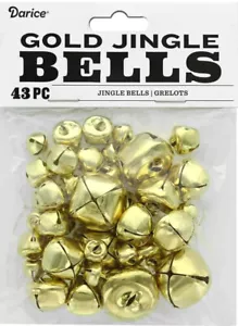 Gold Jingle Bells, 43 Stck. in verschiedenen Größen - großes Preis-Leistungs-Paket! / Weihnachtshandwerk - Bild 1 von 2