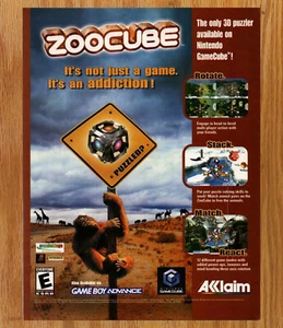 ZooCube Acclaim GBA Cube - Cartel publicitario impreso de videojuegos arte promocional 2002 - Imagen 1 de 3