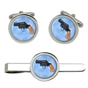 Pitone 357 Magnum Gemelli E Fermacravatta Set - Picture 1 of 5