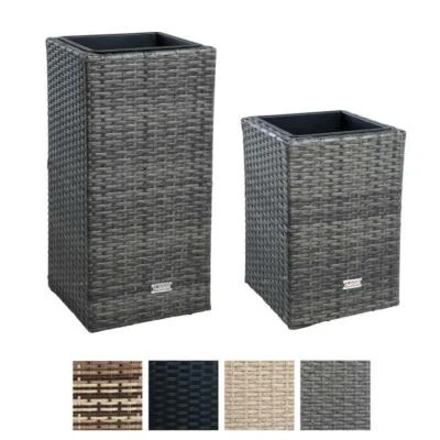 Polyrattan Blumentopf Übertopf Pflanztopf Blumenkübel Rattan Pflanzkübel Topf - Bild 1 von 4