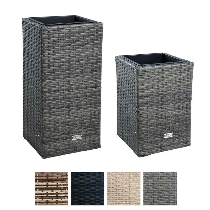 Polyrattan Blumentopf Übertopf Pflanztopf Blumenkübel Rattan Pflanzkübel Topf - Bild 1 von 4