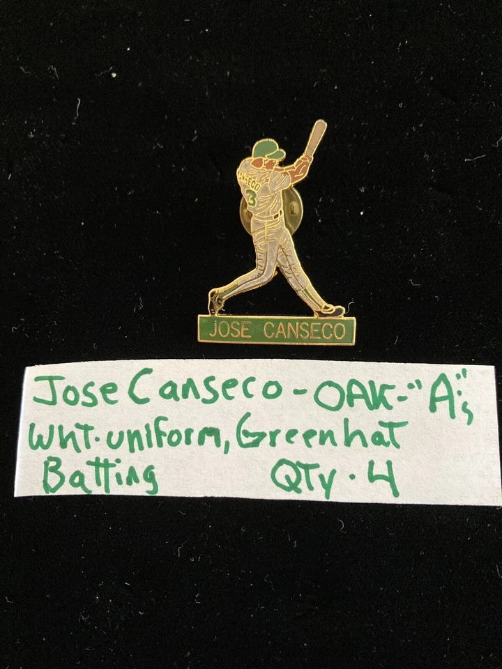 Vintage Lapel Pin  Rare Jose Canseco, Oakland A’s White Uniform ￼ - Image 1 of 1