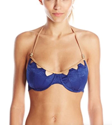 Top push up Beach Bunny Jagged Edge azul marino para mujer talla L L3004 Foto 1 de 2