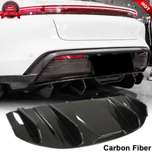 Labio difusor parachoques trasero fibra de carbono seca para Porsche Taycan 9J1 sedán 2019-2021 - Imagen 1 de 12