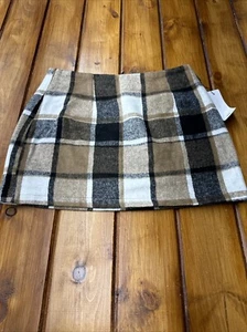 Women's High Waist Plaid Skirt Bodycon Pencil Wool Mini Skirts L NWT - Picture 1 of 14