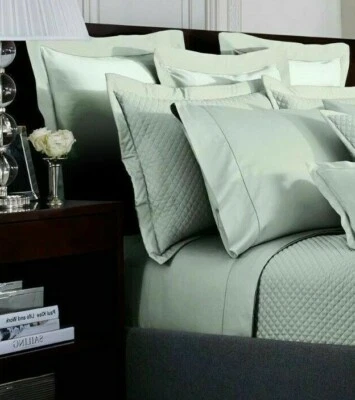 Ralph Lauren Langdon HEMSTITCH 624TC 1pc  EURO PILLOW SHAM ANTIQUE JADE NIP  - Image 1 of 3