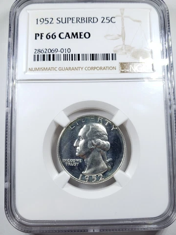 1952 Washington Quarter Superbird NGC PF66 Cameo Cover