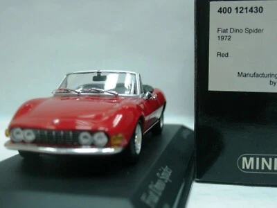 WOW EXTREMELY RARE Fiat Dino Spider by Pininfarina 1972 Red 1:43 Minichamps-850 - Image 1 of 3