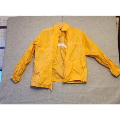 Chaqueta cortavientos de nylon para correr con cremallera completa amarilla para hombre Nike Jacket Medium VTG Foto 1 de 4