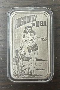 Paul Abrams Art & MK BarZ 1 Oz .999 Silber Antik Kunstbarren HIGHWAY TO HELL - Bild 1 von 5