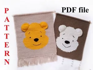 Pattern wall hanging decor Pattern bear crochet Kids room decor pattern - Picture 1 of 7