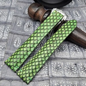 Correa de reloj de cuero exótico de 20 mm/16 mm diseño minimalista vintage - Imagen 1 de 13