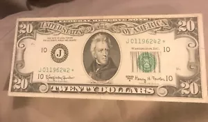 1963-A STAR $20 Federal reserve note , Kansas City district , VF / XF - Picture 1 of 2