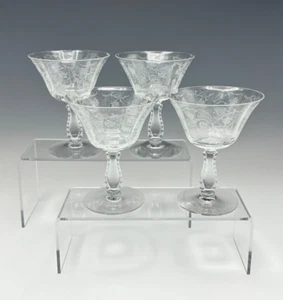 4 Fostoria Heather Elegant Glass 4 3/4" - 7oz Low Sherbet Champagne Glasses 6037 - Picture 1 of 5