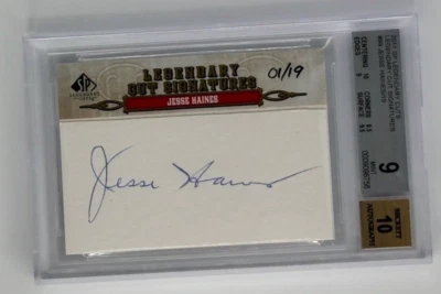 2011 SP LEGENDARY CUTS JESSE HAINES CUT AUTO 01/19 BGS 9 10 AUTO - Image 1 of 2