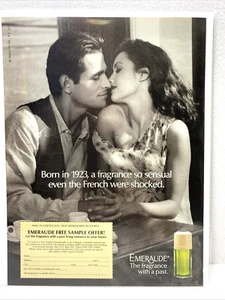 Vintage Printanzeige 90er Sexy Emeraude Parfum Original Magazin Werbung Ephemera - Bild 1 von 5