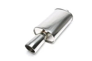 Acero Inox. Silenciador, Escape Deportivo, Silenciador, Universal 100mm Oblicuo - Imagen 1 de 2