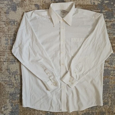 Рубашка с крокодилом на пуговицах мужская 17 34 белая с длинным рукавом хлопок с дополнительными пуговицами - Изображение 1 из 4