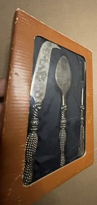 SILEA Silver Plated 3 Piece CHEESE SERVING UTENSILS BRAIDED CORD VINTAGE - Picture 1 of 3
