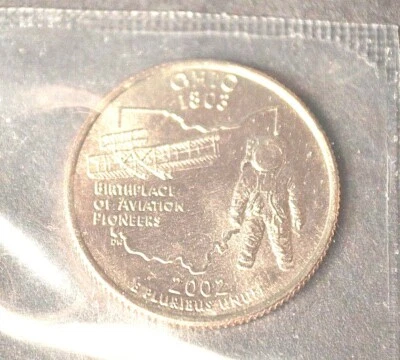 2002 D  OHIO STATE QUARTER  Choice Unc  in Mint Cello   - Image 1 of 2