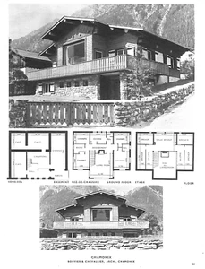 CHAMONIX ( 74 ) CHALET / ARCHITECTE BOUVIER et CHEVALLIER / ILLUSTRATION  1967 - Foto 1 di 1