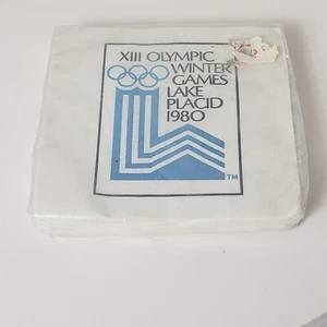 1980 Olympische Winterspiele Lake Placid Getränk Servietten - Bild 1 von 3