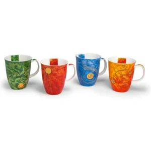 TeaLogic Becher-Set (4 Stück) 0,4 l - Fine Bone China Porzellan - Vier Elemente - Bild 1 von 5