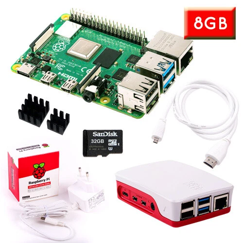 Raspberry Pi 4 (8GB RAM) Bundle 32GB, weiß - Bild 1 von 1