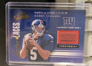 2001 Playoff Absolute Memorabilia Leather and Laces Kerry Collins 679/825 NM