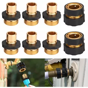 3/4" Garden Hose Quick Connect Water Hose Fit Female Male Connector Set Fitting - Picture 1 of 17