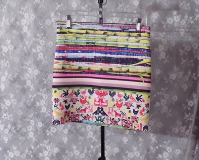 Мини-юбка Clover Canyon Средний Серфинг Хижина Яркий Принт Неопрен Револьвер Funky - Изображение 1 из 4