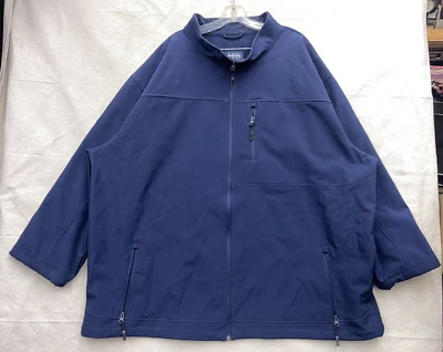 Jaqueta Harbor Bay masculina casca macia zíper completo tamanho 4xlT azul marinho, forrada de lã - Imagem 1 de 4