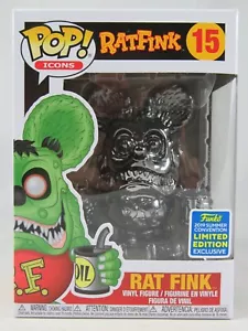 Icons Funko Pop - Rat Fink (Black Chrome) - SDCC Exclusive - No. 15 - Picture 1 of 11