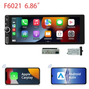 6.86" Wireless Apple Carplay Car Stereo Android Auto TouchScreen Radio Bluetooth - Picture 1 of 17