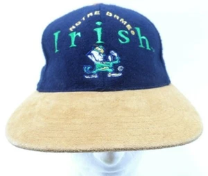 Vintage ND Notre Dame Strapback Mütze Kappe verstellbar Wildlederkrempe Kobold Logo - Bild 1 von 9