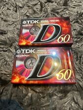 2 x Genuine TDK D60 Normal Position IEC I / Type I Cassette  D-60ED ? New/Sealed