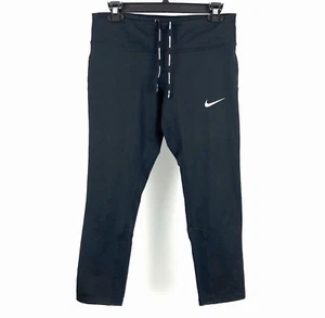 Nike Dri-Fit kurze Leggings M schwarz Reißverschlusstasche Taille binden aktiv Fitness Laufen - Bild 1 von 7