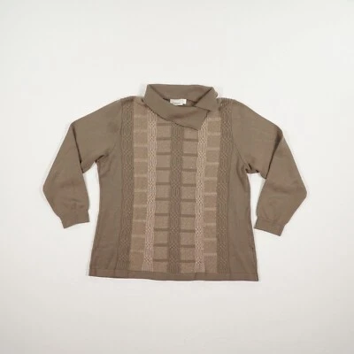 CANDA C&A Damen Pullover Gr. L hellbraun gold Kragen Langarm Pulli Feinstrick - Bild 1 von 4