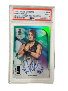 Rhea Ripley WWE Wrestling RC Autograph WWF Auto /99 PSA 9 Green Refractor POP 6 - Picture 1 of 5