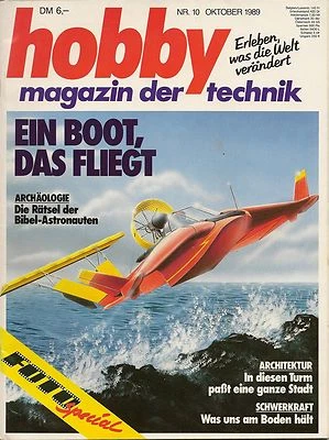 1989 German HOBBY Technology Magazine Flying Boat Morgan Motor Cars Gravity West - Image 1 of 4