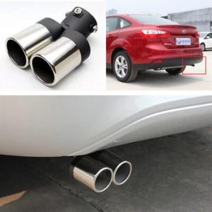 Double Outlets Exhaust Muffler Tail Pipe Tip Tailpipe for Ford Focus 2012-2014 - Picture 1 of 6