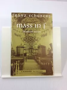 Mass in F Franz Schubert Choral Music Songbook SAB - Picture 1 of 8