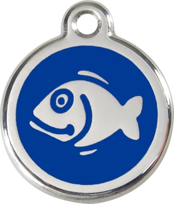 Stainless Steel Red Dingo Fish Cat ID Tag Red Purple Blue Green Pink Yellow - Image 1 of 4