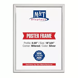 Poster a scatto immagine cornice foto 18x24 pollici argento supporto insegna profilo alluminio - Foto 1 di 17