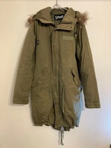 Schott Mod Coat Fur M Adjustable Khaki Men'S Warm - Picture 1 of 11