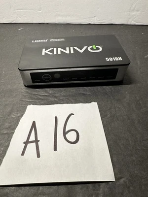 Kinivo 501BN Black & Silver HDMI Switch 4K HDR 5 Port, 4K 30Hz No Power Adapter - Image 1 of 4