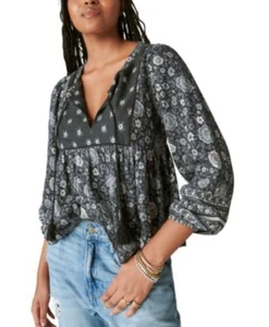 Blusa campesina de manga larga Lucky Brand para mujer talla XL bohemia cottagecore indie - Imagen 1 de 8