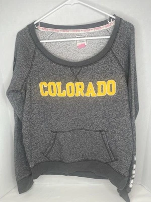 Victoria Secret ROSA Sudadera Manga Larga Colorado Gris/Dorado Mujer De Colección 76 LG Foto 1 de 4