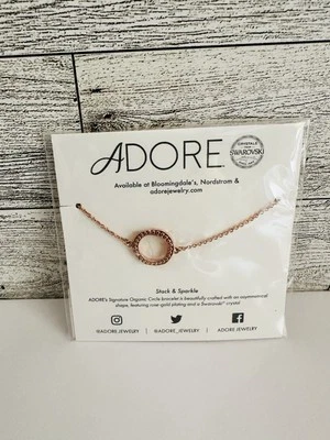 Pulsera Adore Orgánica Circular con Cristal Swarovski® Chapado en Oro Rosa NUEVA Foto 1 de 3